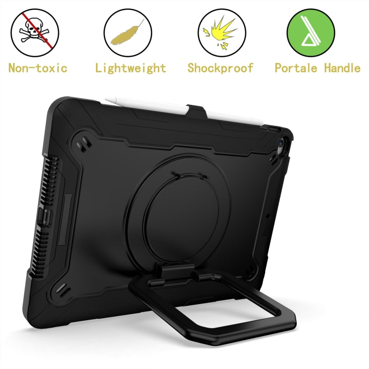 For iPad 10.2 2021 / 2020 / 2019 Contrast Color Shockproof Robot Silicone + PC Case with Wristband Holder(Black) - iPad 10.2 Cases by buy2fix | Online Shopping UK | buy2fix