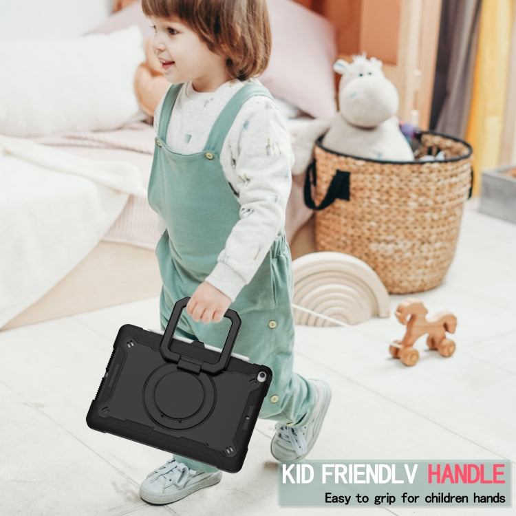 For iPad 10.2 2021 / 2020 / 2019 Contrast Color Shockproof Robot Silicone + PC Case with Wristband Holder(Black) - iPad 10.2 Cases by buy2fix | Online Shopping UK | buy2fix