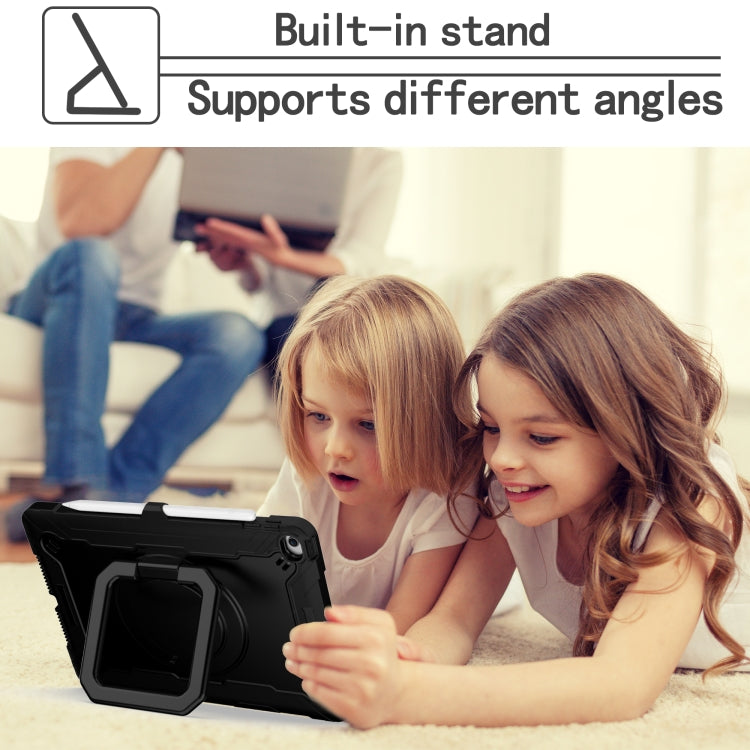 For iPad 10.2 2021 / 2020 / 2019 Contrast Color Shockproof Robot Silicone + PC Case with Wristband Holder(Black) - iPad 10.2 Cases by buy2fix | Online Shopping UK | buy2fix