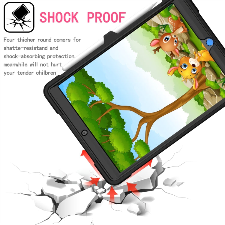 For iPad 10.2 2021 / 2020 / 2019 Contrast Color Shockproof Robot Silicone + PC Case with Wristband Holder(Black) - iPad 10.2 Cases by buy2fix | Online Shopping UK | buy2fix