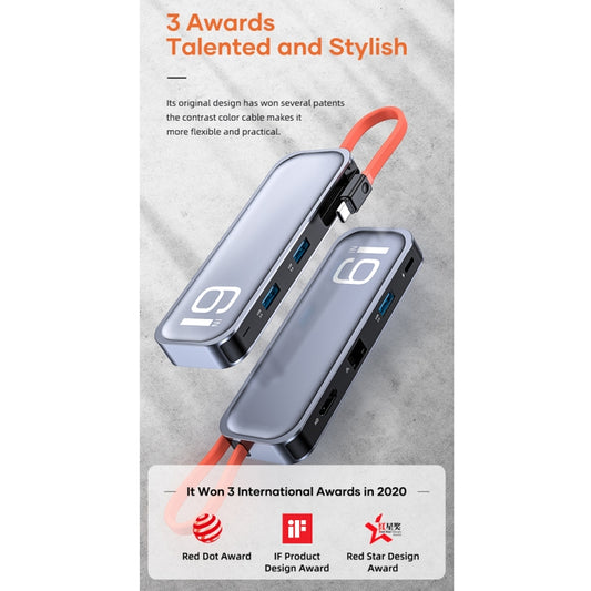 ROCK TR06 6 In 1 Type-C / USB-C to RJ45 Multi-function Docking Station by ROCK