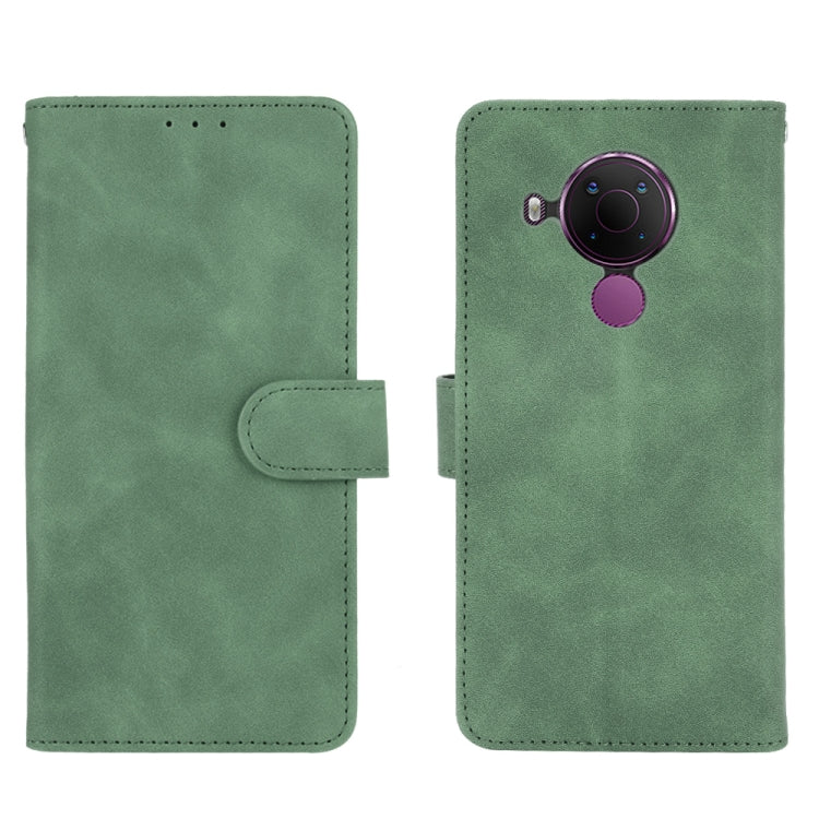 For Nokia 5.4 Solid Color Skin Feel Magnetic Buckle Horizontal Flip Calf Texture PU Leather Case with Holder & Card Slots & Wallet(Green) - Nokia Cases by buy2fix | Online Shopping UK | buy2fix