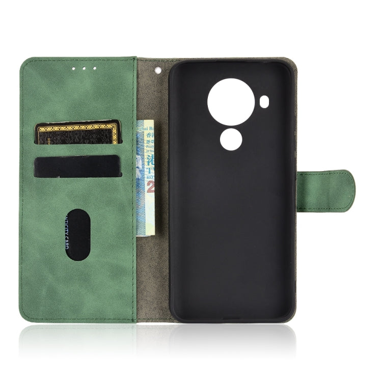 For Nokia 5.4 Solid Color Skin Feel Magnetic Buckle Horizontal Flip Calf Texture PU Leather Case with Holder & Card Slots & Wallet(Green) - Nokia Cases by buy2fix | Online Shopping UK | buy2fix