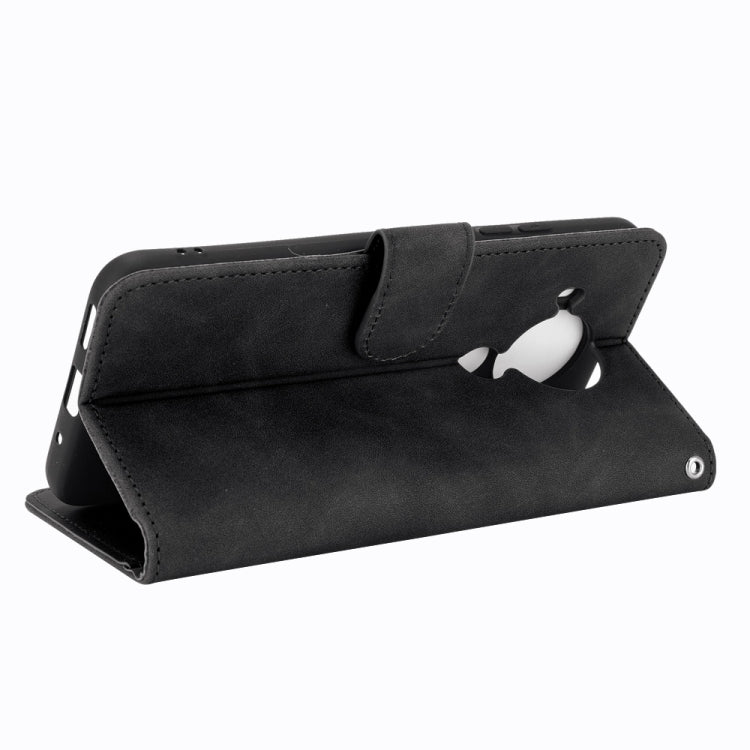 For Nokia 5.4 Solid Color Skin Feel Magnetic Buckle Horizontal Flip Calf Texture PU Leather Case with Holder & Card Slots & Wallet(Black) - Nokia Cases by buy2fix | Online Shopping UK | buy2fix