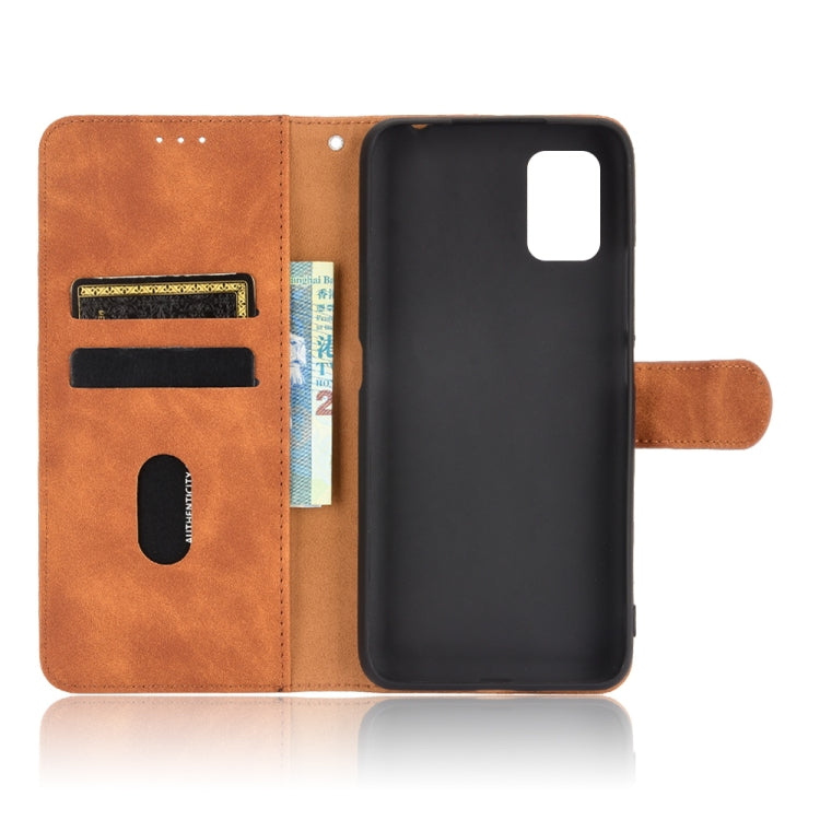 For UMIDIGI A7S Solid Color Skin Feel Magnetic Buckle Horizontal Flip Calf Texture PU Leather Case with Holder & Card Slots & Wallet(Brown) - More Brand by buy2fix | Online Shopping UK | buy2fix