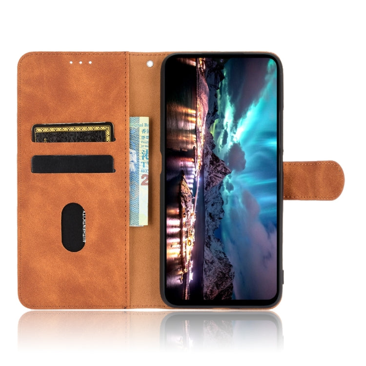 For UMIDIGI A7S Solid Color Skin Feel Magnetic Buckle Horizontal Flip Calf Texture PU Leather Case with Holder & Card Slots & Wallet(Brown) - More Brand by buy2fix | Online Shopping UK | buy2fix