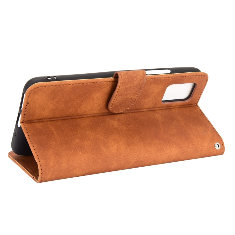 For UMIDIGI A7S Solid Color Skin Feel Magnetic Buckle Horizontal Flip Calf Texture PU Leather Case with Holder & Card Slots & Wallet(Brown) - More Brand by buy2fix | Online Shopping UK | buy2fix
