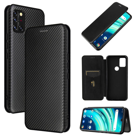 For UMIDIGI A9 Pro Carbon Fiber Texture Horizontal Flip TPU + PC + PU Leather Case with Card Slot(Black) - More Brand by buy2fix | Online Shopping UK | buy2fix