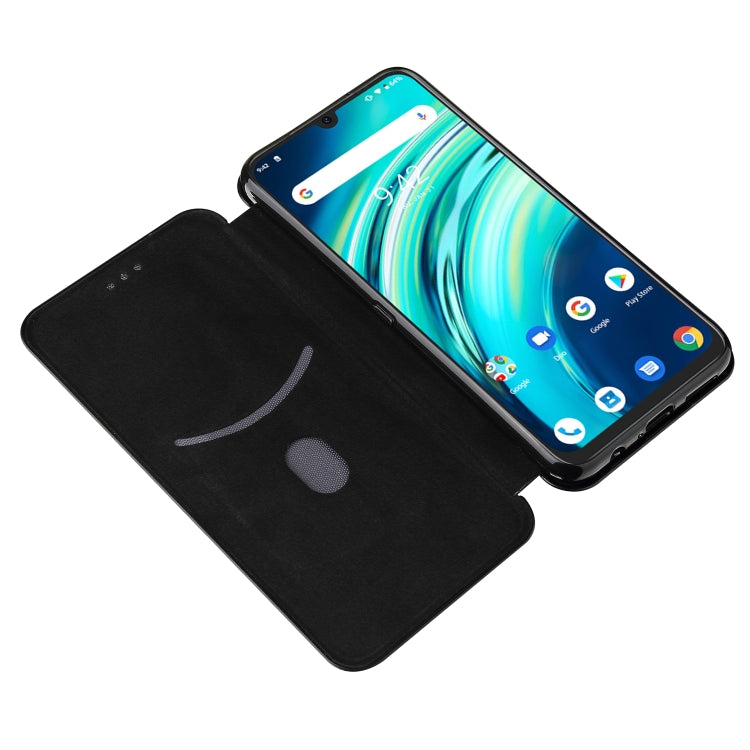 For UMIDIGI A9 Pro Carbon Fiber Texture Horizontal Flip TPU + PC + PU Leather Case with Card Slot(Black) - More Brand by buy2fix | Online Shopping UK | buy2fix