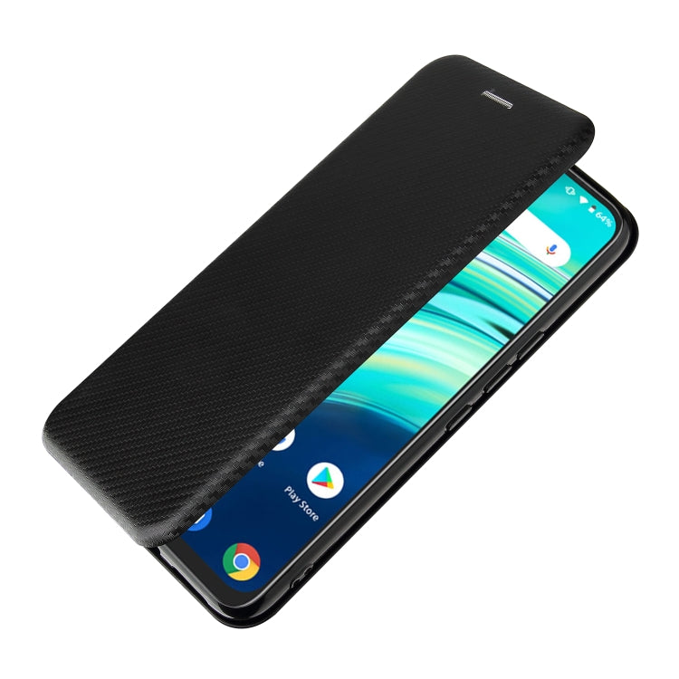For UMIDIGI A9 Pro Carbon Fiber Texture Horizontal Flip TPU + PC + PU Leather Case with Card Slot(Black) - More Brand by buy2fix | Online Shopping UK | buy2fix