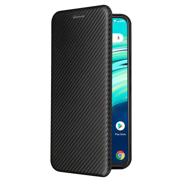For UMIDIGI A9 Pro Carbon Fiber Texture Horizontal Flip TPU + PC + PU Leather Case with Card Slot(Black) - More Brand by buy2fix | Online Shopping UK | buy2fix