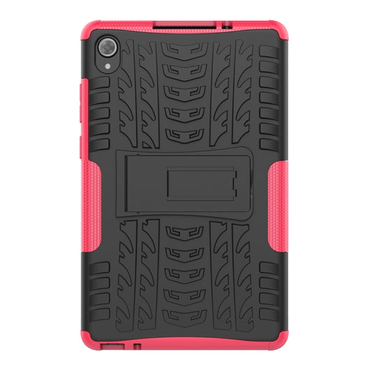 For Lenovo Tab M8 (2020) TB-8705F 8.0 inch Tire Texture Shockproof TPU+PC Protective Case with Holder(Pink) - Lenovo by buy2fix | Online Shopping UK | buy2fix