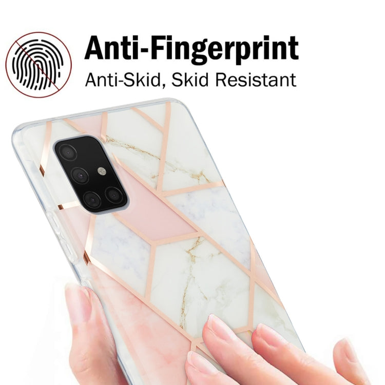 For Samsung Galaxy A71 5G 3D Electroplating Marble Pattern TPU Protective Case(Pink White) by buy2fix