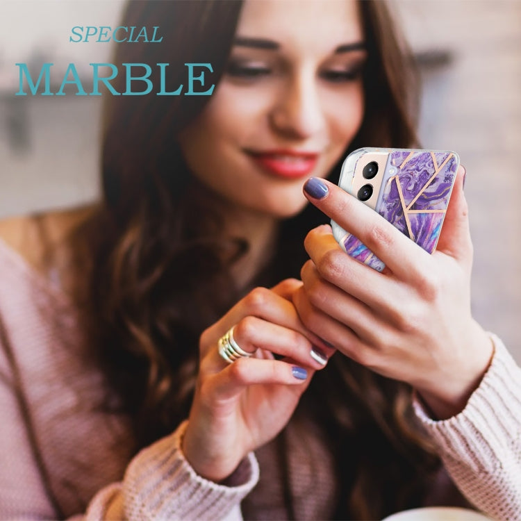 For Samsung Galaxy S21 Plus 5G 3D Electroplating Marble Pattern TPU Protective Case(Dark Purple) - Galaxy S21+ 5G Cases by buy2fix | Online Shopping UK | buy2fix