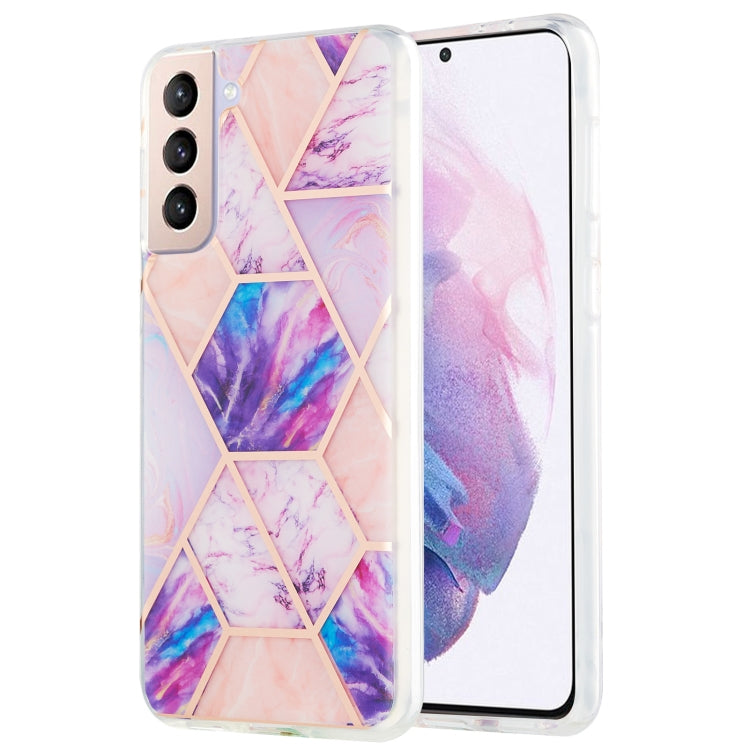 For Samsung Galaxy S21 Plus 5G 3D Electroplating Marble Pattern TPU Protective Case(Light Purple) - Galaxy S21+ 5G Cases by buy2fix | Online Shopping UK | buy2fix