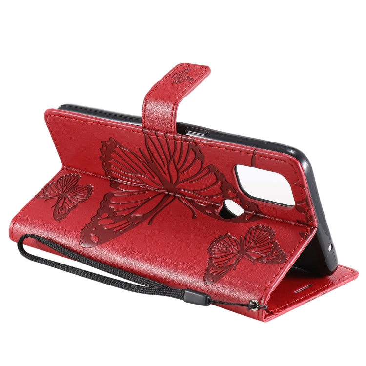 For OnePlus Nord N10 5G 3D Butterflies Embossing Pattern Horizontal Flip Leather Case with Holder & Card Slot & Wallet(Red) - OnePlus Cases by buy2fix | Online Shopping UK | buy2fix