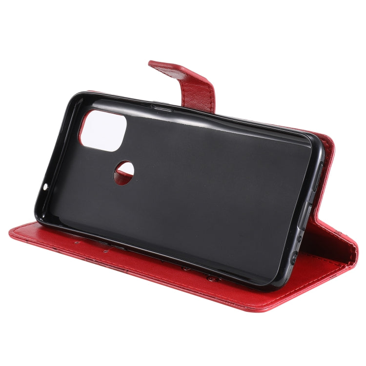 For OnePlus Nord N10 5G 3D Butterflies Embossing Pattern Horizontal Flip Leather Case with Holder & Card Slot & Wallet(Red) - OnePlus Cases by buy2fix | Online Shopping UK | buy2fix