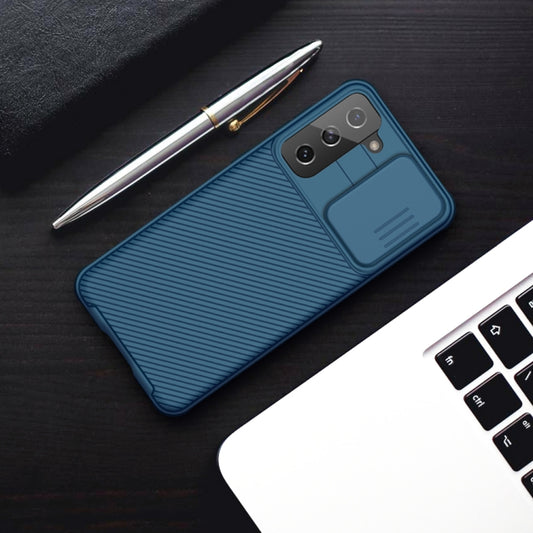For Samsung Galaxy S21 5G NILLKIN Black Mirror Pro Series Camshield Full Coverage Dust-proof Scratch Resistant Phone Case(Blue) by NILLKIN