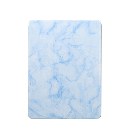 For iPad 10.2 inch Marble Texture Pattern Horizontal Flip Leather Case, with Three-folding Holder & Pen Slot & Sleep / Wake-up Function(Blue) by buy2fix
