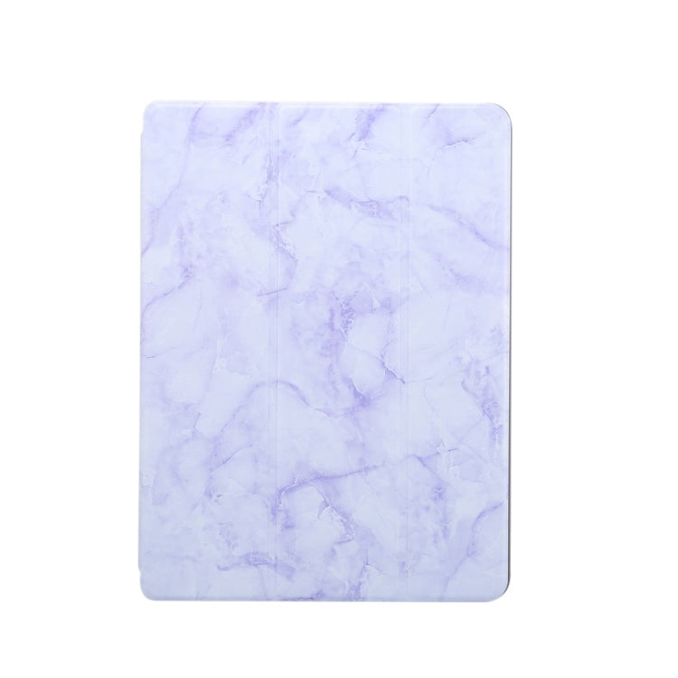 For iPad 10.2 inch Marble Texture Pattern Horizontal Flip Leather Case, with Three-folding Holder & Pen Slot & Sleep / Wake-up Function(Purple) - iPad Air (2019) Cases by buy2fix | Online Shopping UK | buy2fix