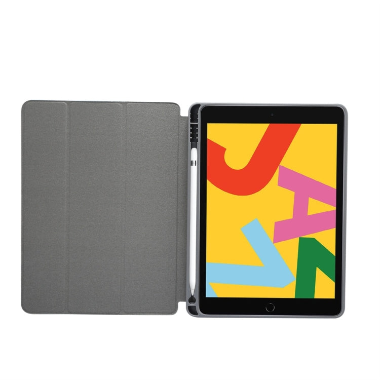 For iPad 10.2 inch Marble Texture Pattern Horizontal Flip Leather Case, with Three-folding Holder & Pen Slot & Sleep / Wake-up Function(Grey) - iPad Air (2019) Cases by buy2fix | Online Shopping UK | buy2fix