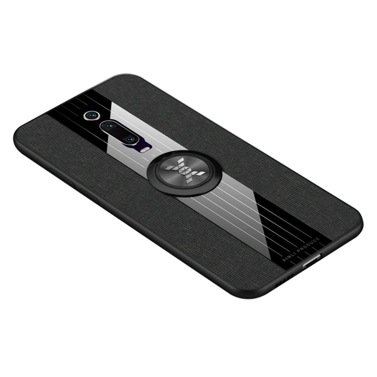 For Xiaomi Mi 9T / Redmi K20 XINLI Stitching Cloth Texture Shockproof TPU Protective Case with Ring Holder(Black) - Xiaomi Cases by XINLI | Online Shopping UK | buy2fix