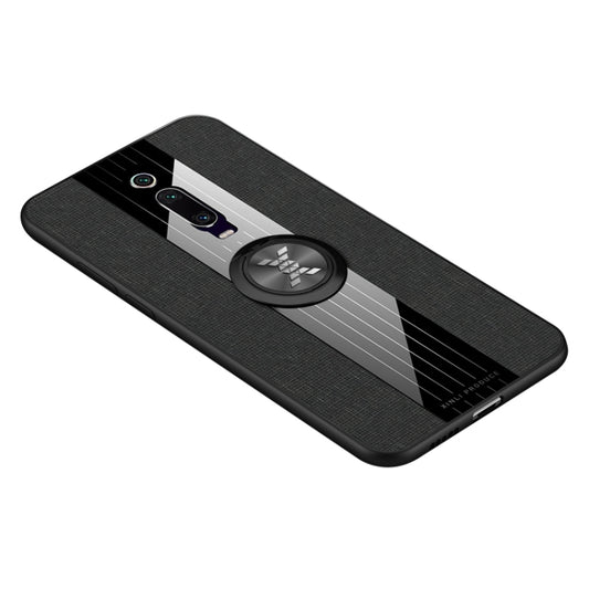 For Xiaomi Mi 9T / Redmi K20 XINLI Stitching Cloth Texture Shockproof TPU Protective Case with Ring Holder(Black) by XINLI