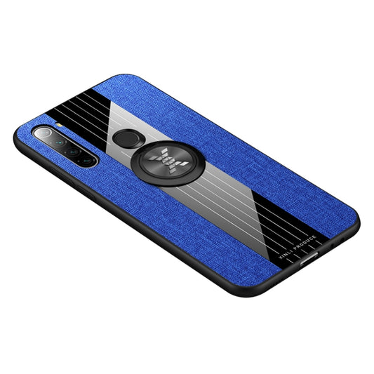For Xiaomi Redmi Note 8 XINLI Stitching Cloth Texture Shockproof TPU Protective Case with Ring Holder(Blue) by XINLI
