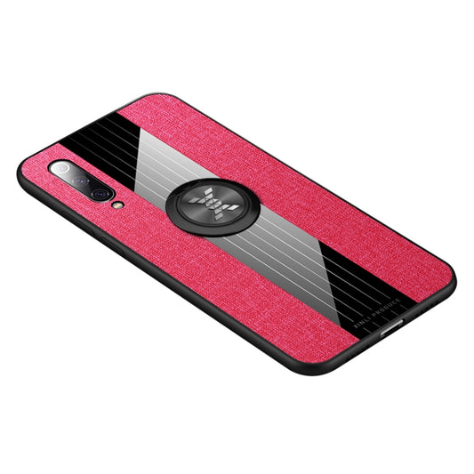 For Xiaomi Mi 9 XINLI Stitching Cloth Texture Shockproof TPU Protective Case with Ring Holder(Red) by XINLI