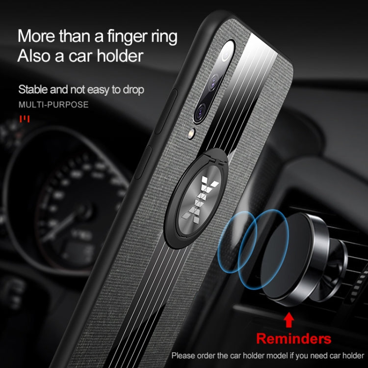 For Xiaomi Mi 9 XINLI Stitching Cloth Texture Shockproof TPU Protective Case with Ring Holder(Red) by XINLI