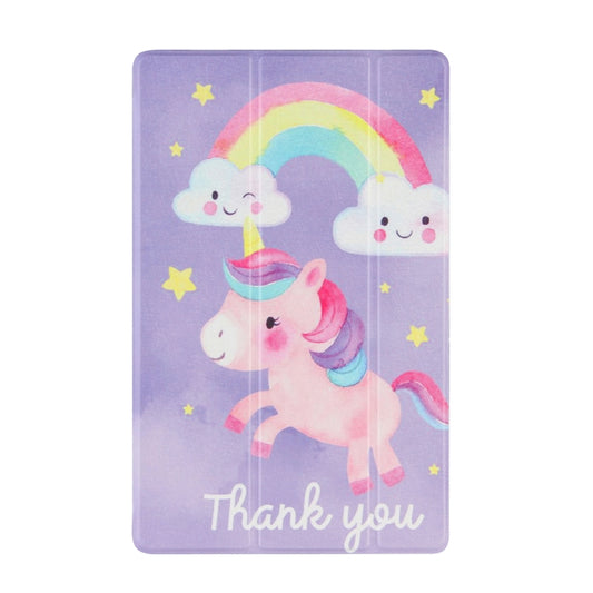 For Samsung Galaxy Tab A7 10.4 (2020) Coloured Drawing Pattern Horizontal Flip Leather Case with Three-folding Holder(Rainbow Horse) by buy2fix