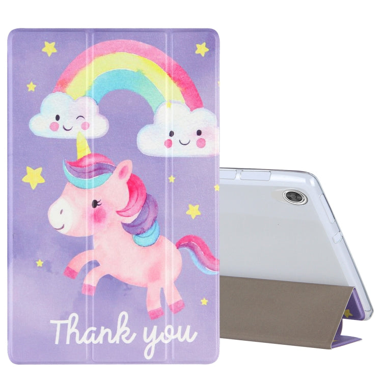For Lenovo Tab M10 HD Gen 2 (TB-X306F) Coloured Drawing Pattern Horizontal Flip Leather Case with Three-folding Holder(Rainbow Horse) - Lenovo by buy2fix | Online Shopping UK | buy2fix