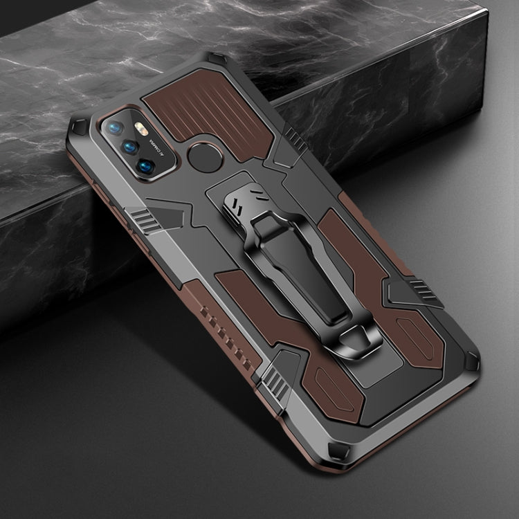 For OPPO A53 2020 / A32 Machine Armor Warrior Shockproof PC + TPU Protective Case(Coffee) - OPPO Cases by buy2fix | Online Shopping UK | buy2fix