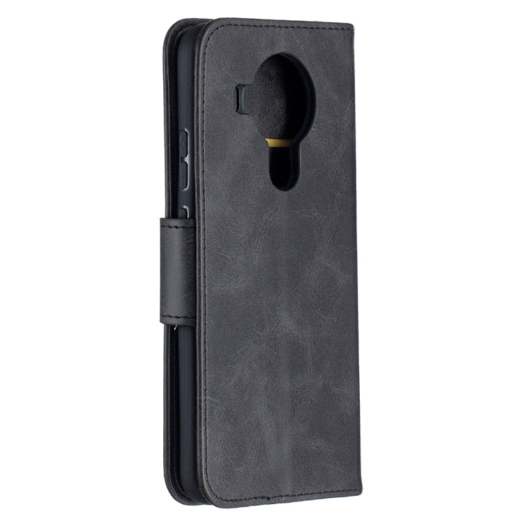 For Nokia 5.4 Retro Lambskin Texture Pure Color Horizontal Flip PU Leather Case with Holder & Card Slots & Wallet & Lanyard(Black) - Nokia Cases by buy2fix | Online Shopping UK | buy2fix