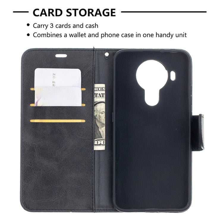 For Nokia 5.4 Retro Lambskin Texture Pure Color Horizontal Flip PU Leather Case with Holder & Card Slots & Wallet & Lanyard(Black) - Nokia Cases by buy2fix | Online Shopping UK | buy2fix