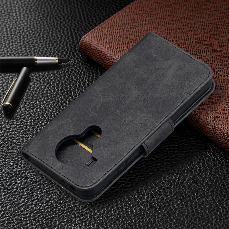 For Nokia 5.4 Retro Lambskin Texture Pure Color Horizontal Flip PU Leather Case with Holder & Card Slots & Wallet & Lanyard(Black) - Nokia Cases by buy2fix | Online Shopping UK | buy2fix
