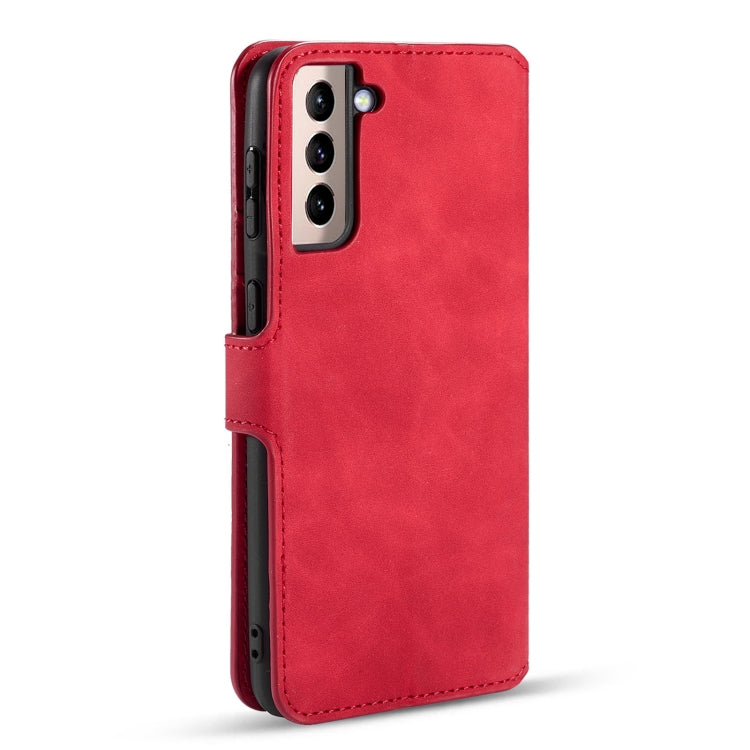 For Samsung Galaxy S21+ 5G DG.MING Retro Oil Side Horizontal Flip Case with Holder & Card Slots & Wallet(Red) - Galaxy S21+ 5G Cases by DG.MING | Online Shopping UK | buy2fix