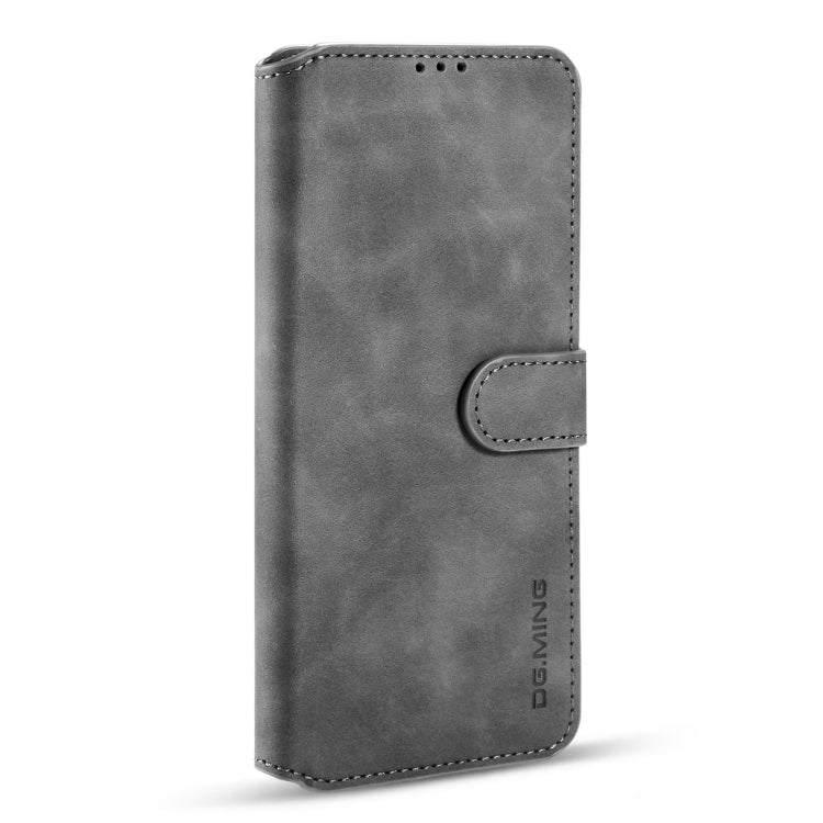 For Samsung Galaxy S21 Ultra 5G DG.MING Retro Oil Side Horizontal Flip Case with Holder & Card Slots & Wallet(Grey) - Galaxy S21 5G Cases by DG.MING | Online Shopping UK | buy2fix