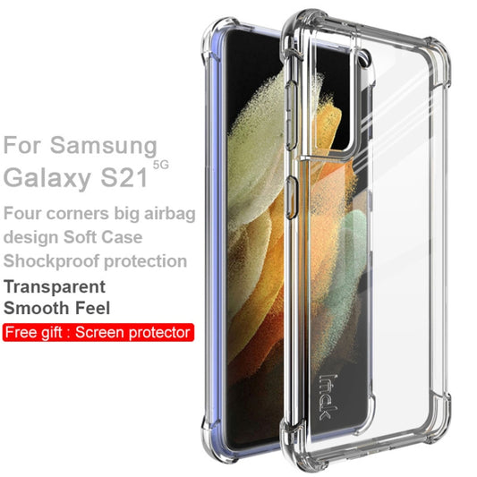 For Samsung Galaxy S21 5G IMAK All-inclusive Shockproof Airbag TPU Case with Screen Protector(Transparent) by imak