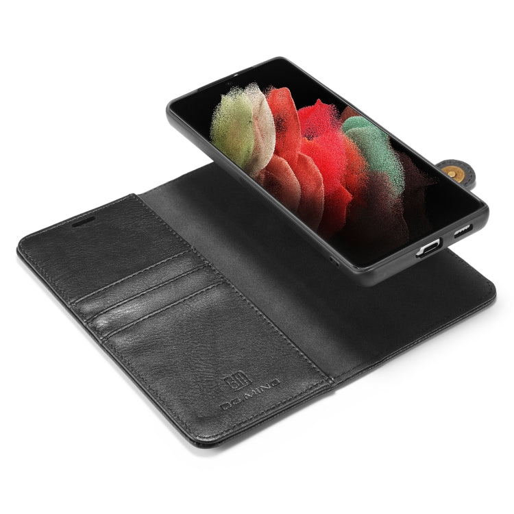 For Samsung Galaxy S21 Ultra 5G DG.MING Crazy Horse Texture Flip Detachable Magnetic Leather Case with Holder & Card Slots & Wallet(Black) by DG.MING
