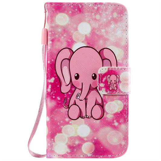 For iPhone 11 Pro Painted Pattern Horizontal Flip Leather Case, with Wallet & Holder & Card Slots & Lanyard(Pink Elephant) by buy2fix