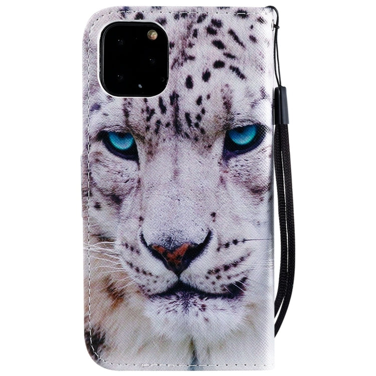 For iPhone 11 Pro Painted Pattern Horizontal Flip Leather Case, with Wallet & Holder & Card Slots & Lanyard(White Leopard) - iPhone 11 Pro Cases by buy2fix | Online Shopping UK | buy2fix