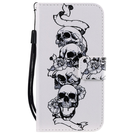 For iPhone 11 Pro Painted Pattern Horizontal Flip Leather Case, with Wallet & Holder & Card Slots & Lanyard(Skull) by buy2fix