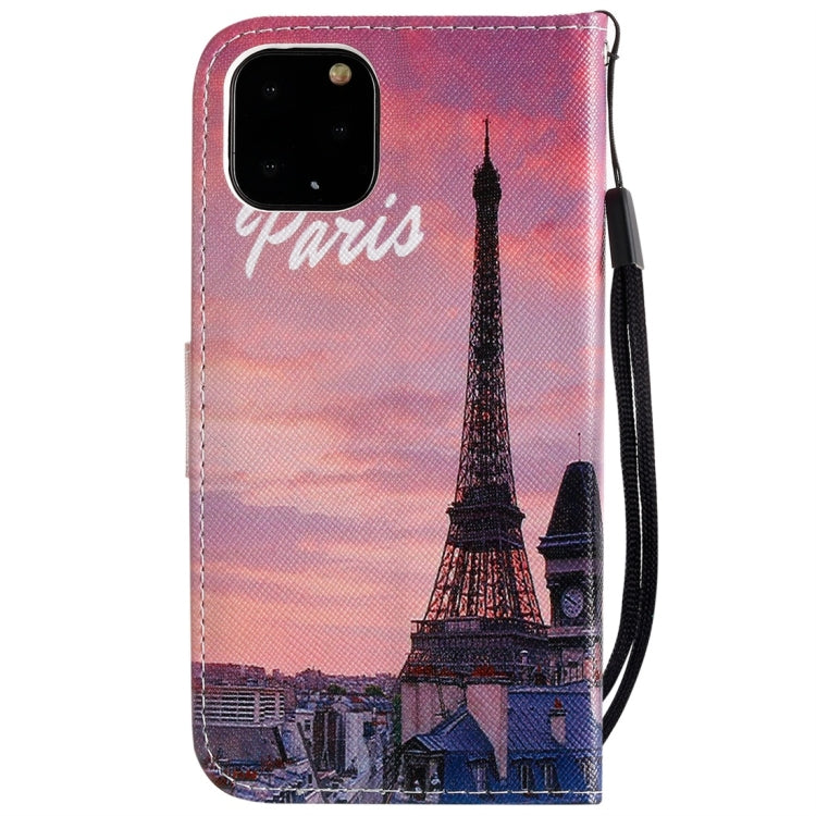 For iPhone 11 Pro Painted Pattern Horizontal Flip Leather Case, with Wallet & Holder & Card Slots & Lanyard(Tower) - iPhone 11 Pro Cases by buy2fix | Online Shopping UK | buy2fix