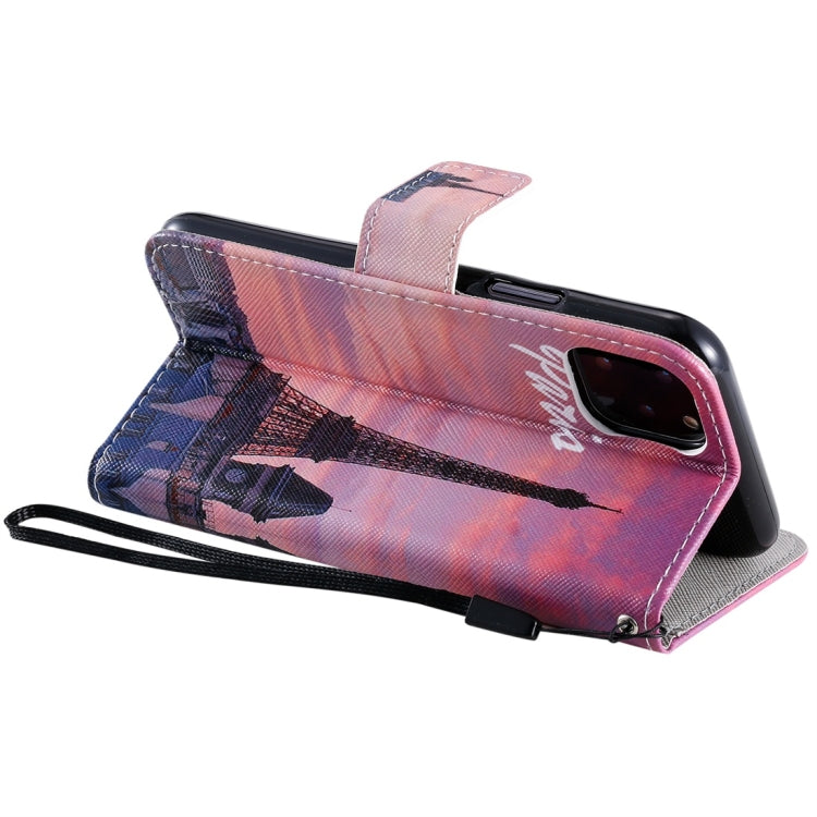 For iPhone 11 Pro Painted Pattern Horizontal Flip Leather Case, with Wallet & Holder & Card Slots & Lanyard(Tower) - iPhone 11 Pro Cases by buy2fix | Online Shopping UK | buy2fix