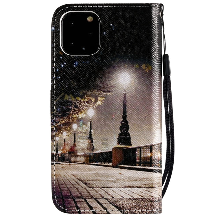 For iPhone 11 Pro Painted Pattern Horizontal Flip Leather Case, with Wallet & Holder & Card Slots & Lanyard(Cityscape) - iPhone 11 Pro Cases by buy2fix | Online Shopping UK | buy2fix