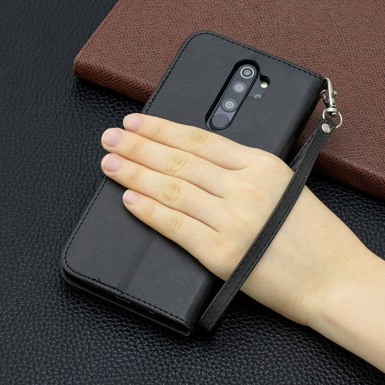 For Xiaomi Redmi Note 8Pro Retro Lambskin Texture Pure Color Horizontal Flip PU Leather Case with Holder & Card Slots & Wallet & Lanyard(Black) by buy2fix