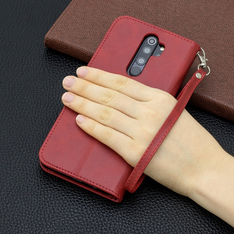 For Xiaomi Redmi Note 8Pro Retro Lambskin Texture Pure Color Horizontal Flip PU Leather Case with Holder & Card Slots & Wallet & Lanyard(Red) by buy2fix