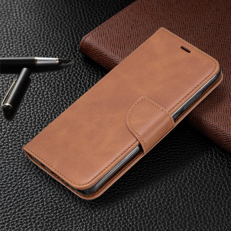 For Xiaomi Redmi Note 8Pro Retro Lambskin Texture Pure Color Horizontal Flip PU Leather Case with Holder & Card Slots & Wallet & Lanyard(Brown) - Xiaomi Cases by buy2fix | Online Shopping UK | buy2fix