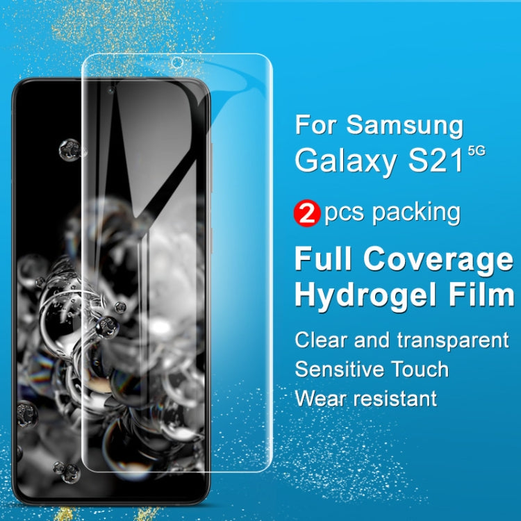 For Samsung Galaxy S21 5G 2 PCS IMAK Curved Full Screen Hydrogel Film - For Samsung by buy2fix | Online Shopping UK | buy2fix